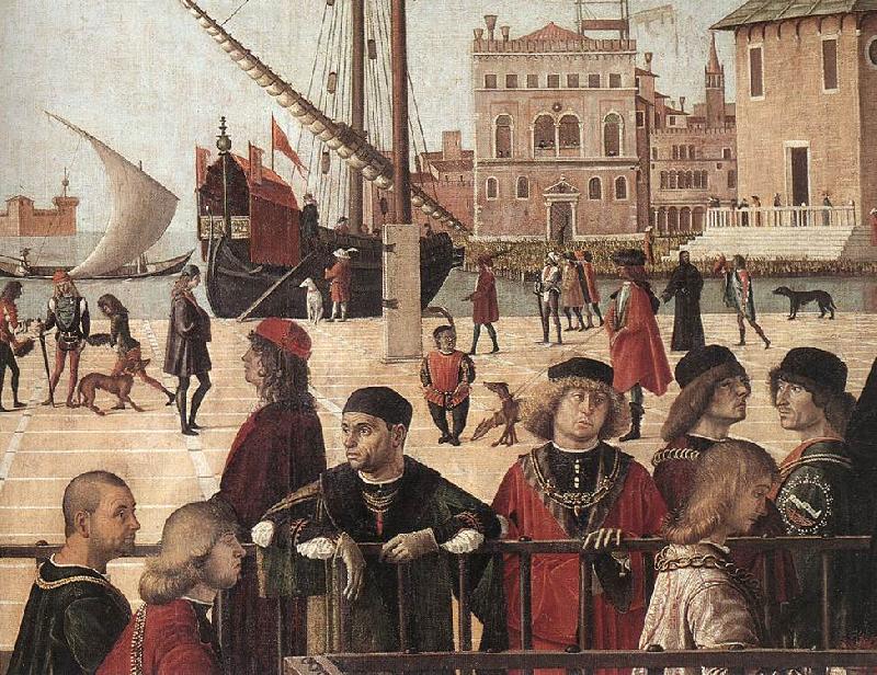 CARPACCIO, Vittore Arrival of the English Ambassadors (detail) fg Sweden oil painting art